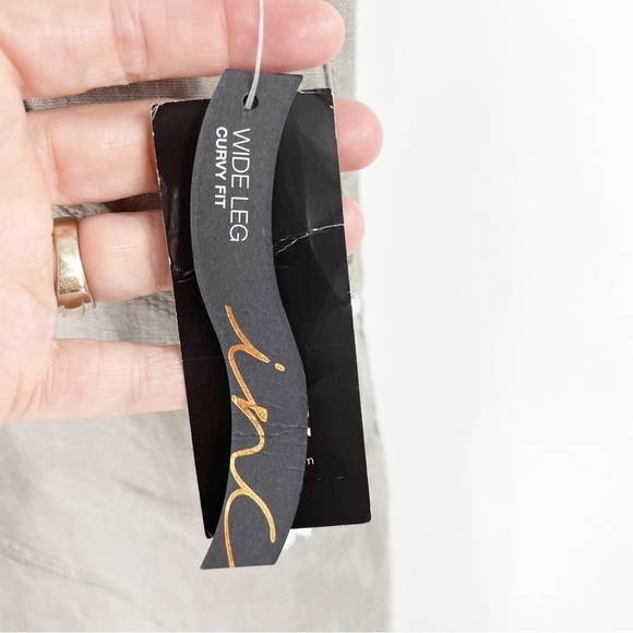 ✅ NWT INC INTERNATIONAL TRUFFLE TAUPE LINEN PANTS SIZE 12 LONG - Picture 2 of 9